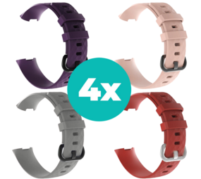 Strap-it Paars - Grijs - Rood - Lichtroze Charge 4 / 3 bundel - Maat M/L