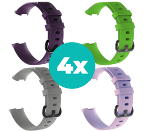 Strap-it Paars - Grijs - Lila - Groen Charge 4 / 3 bundel - Maat M/L