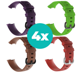 Strap-it Paars - Bruin - Rood - Groen Charge 4 / 3 bundel - Maat M/L