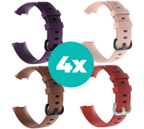 Strap-it Paars - Bruin - Rood - Lichtroze Charge 4 / 3 bundel - Maat M/L Strap-it Paars - Bruin - Rood - Lichtroze Charge 4 / 3 bundel - Maat M/L