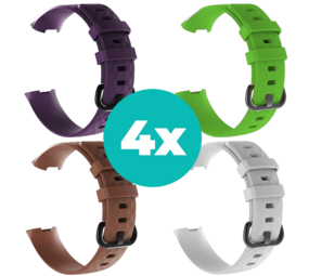 Strap-it Paars - Bruin - Wit - Groen Charge 4 / 3 bundel - Maat M/L