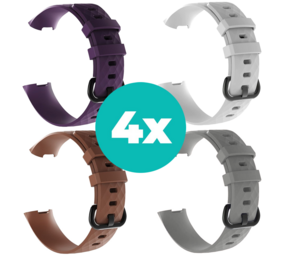 Strap-it Paars - Bruin - Grijs - Wit Charge 4 / 3 bundel - Maat M/L