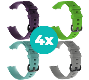 Strap-it Paars - Aqua - Grijs - Groen Charge 4 / 3 bundel - Maat M/L