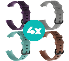 Strap-it Paars - Aqua - Bruin - Grijs Charge 4 / 3 bundel - Maat M/L