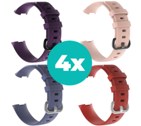 Strap-it Paars - Grijsblauw - Rood - Lichtroze Charge 4 / 3 bundel - Maat M/L