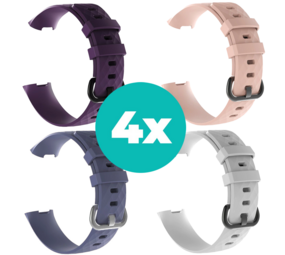 Strap-it Paars - Grijsblauw - Wit - Lichtroze Charge 4 / 3 bundel - Maat M/L