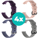 Strap-it Paars - Grijsblauw - Grijs - Lichtroze Charge 4 / 3 bundel - Maat M/L