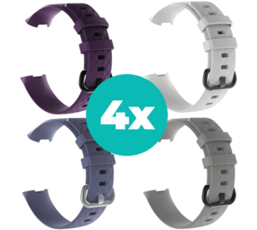 Strap-it Paars - Grijsblauw - Grijs - Wit Charge 4 / 3 bundel - Maat M/L Strap-it Paars - Grijsblauw - Grijs - Wit Charge 4 / 3 bundel - Maat M/L