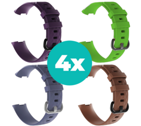 Strap-it Paars - Grijsblauw - Bruin - Groen Charge 4 / 3 bundel - Maat M/L