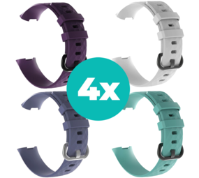 Strap-it Paars - Grijsblauw - Aqua - Wit Charge 4 / 3 bundel - Maat M/L Strap-it Paars - Grijsblauw - Aqua - Wit Charge 4 / 3 bundel - Maat M/L