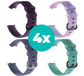 Strap-it Paars - Grijsblauw - Aqua - Lila Charge 4 / 3 bundel - Maat M/L