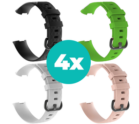 Strap-it Zwart - Wit - Lichtroze - Groen Charge 4 / 3 bundel - Maat M/L