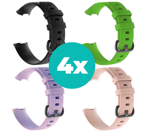 Strap-it Zwart - Lila - Lichtroze - Groen Charge 4 / 3 bundel - Maat M/L