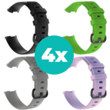 Strap-it Zwart - Grijs - Lila - Groen Charge 4 / 3 bundel - Maat M/L