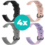 Strap-it Zwart - Grijs - Lila - Lichtroze Charge 4 / 3 bundel - Maat M/L