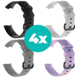 Strap-it Zwart - Grijs - Lila - Wit Charge 4 / 3 bundel - Maat M/L