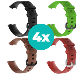 Strap-it Zwart - Bruin - Rood - Groen Charge 4 / 3 bundel - Maat M/L