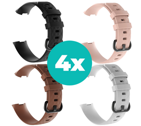 Strap-it Zwart - Bruin - Wit - Lichtroze Charge 4 / 3 bundel - Maat M/L