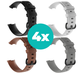 Strap-it Zwart - Bruin - Grijs - Wit Charge 4 / 3 bundel - Maat M/L