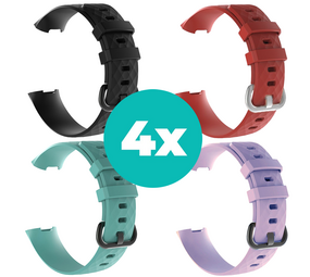 Strap-it Zwart - Aqua - Lila - Rood Charge 4 / 3 bundel - Maat M/L