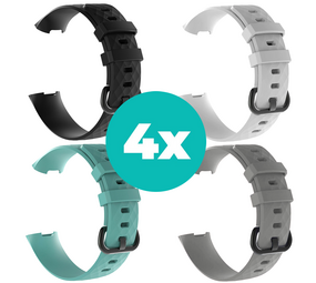 Strap-it Zwart - Aqua - Grijs - Wit Charge 4 / 3 bundel - Maat M/L