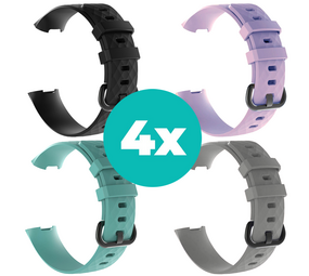 Strap-it Zwart - Aqua - Grijs - Lila Charge 4 / 3 bundel - Maat M/L