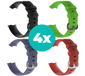 Strap-it Zwart - Grijsblauw - Rood - Groen Charge 4 / 3 bundel - Maat M/L