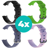 Strap-it Zwart - Grijsblauw - Lila - Groen Charge 4 / 3 bundel - Maat M/L