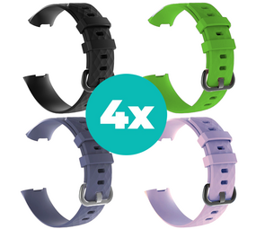 Strap-it Zwart - Grijsblauw - Lila - Groen Charge 4 / 3 bundel - Maat M/L