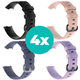 Strap-it Zwart - Grijsblauw - Lila - Lichtroze Charge 4 / 3 bundel - Maat M/L