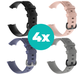 Strap-it Zwart - Grijsblauw - Grijs - Lichtroze Charge 4 / 3 bundel - Maat M/L