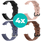 Strap-it Zwart - Grijsblauw - Bruin - Lichtroze Charge 4 / 3 bundel - Maat M/L