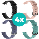 Strap-it Zwart - Grijsblauw - Aqua - Lichtroze Charge 4 / 3 bundel - Maat M/L