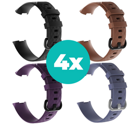 Strap-it Zwart - Paars - Grijsblauw - Bruin Charge 4 / 3 bundel - Maat M/L