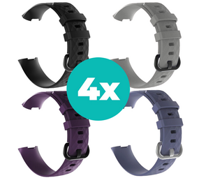 Strap-it Zwart - Paars - Grijsblauw - Grijs Charge 4 / 3 bundel - Maat M/L