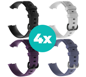 Strap-it Zwart - Paars - Grijsblauw - Wit Charge 4 / 3 bundel - Maat M/L