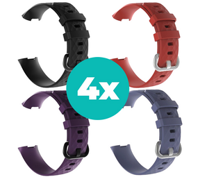 Strap-it Zwart - Paars - Grijsblauw - Rood Charge 4 / 3 bundel - Maat M/L