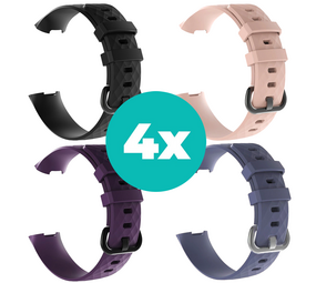 Strap-it Zwart - Paars - Grijsblauw - Lichtroze Charge 4 / 3 bundel - Maat M/L