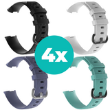 Strap-it Zwart - Grijsblauw - Aqua - Wit Charge 4 / 3 bundel - Maat M/L