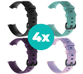 Strap-it Zwart - Paars - Aqua - Lila Charge 4 / 3 bundel - Maat M/L