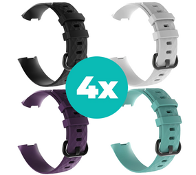 Strap-it Zwart - Paars - Aqua - Wit Charge 4 / 3 bundel - Maat M/L