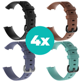 Strap-it Zwart - Grijsblauw - Aqua - Bruin Charge 4 / 3 bundel - Maat M/L