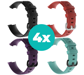 Strap-it Zwart - Paars - Aqua - Rood Charge 4 / 3 bundel - Maat M/L