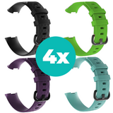 Strap-it Zwart - Paars - Aqua - Groen Charge 4 / 3 bundel - Maat M/L