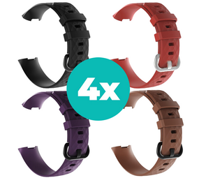 Strap-it Zwart - Paars - Bruin - Rood Charge 4 / 3 bundel - Maat M/L