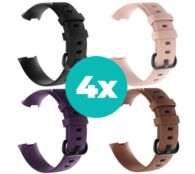 Strap-it Zwart - Paars - Bruin - Lichtroze Charge 4 / 3 bundel - Maat M/L