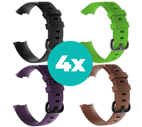 Strap-it Zwart - Paars - Bruin - Groen Charge 4 / 3 bundel - Maat M/L