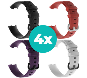 Strap-it Zwart - Paars - Wit - Rood Charge 4 / 3 bundel - Maat M/L