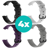 Strap-it Zwart - Paars - Grijs - Wit Charge 4 / 3 bundel - Maat M/L