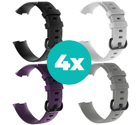 Strap-it Zwart - Paars - Grijs - Wit Charge 4 / 3 bundel - Maat M/L